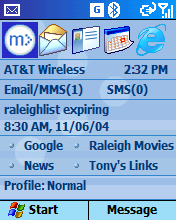 Tony's Windows Mobile 2003 Homescreen